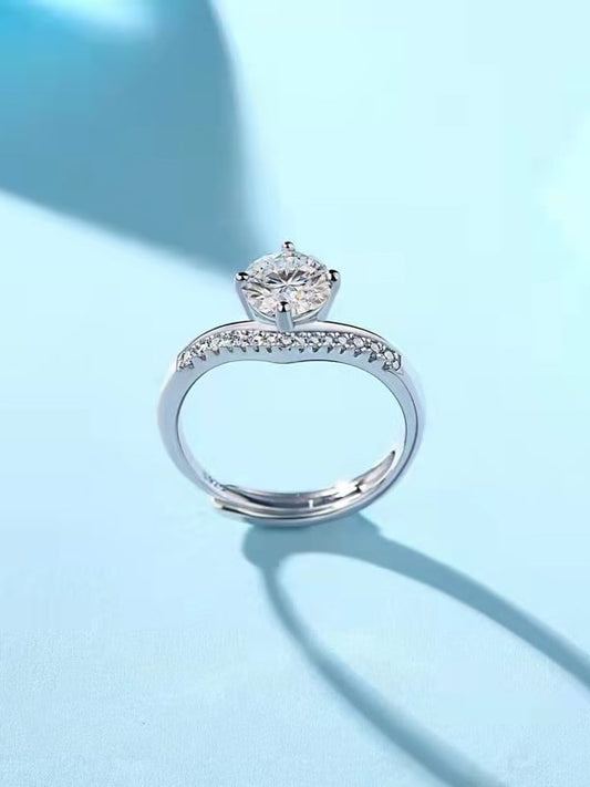 925 Sterling Silver Moissanite Ring