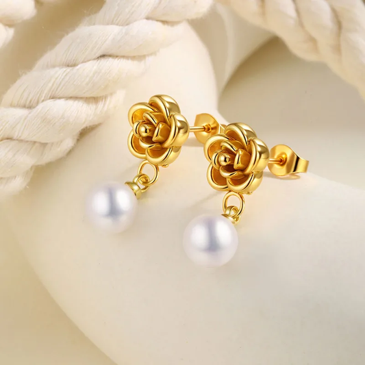 Flower Pearl Earrings