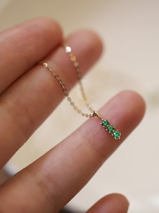 925 Sterling Silver Green Zirconia Necklace