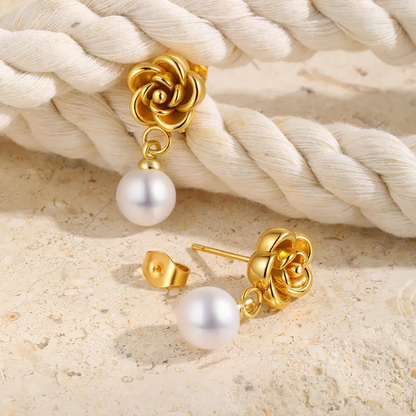 Flower Pearl Earrings
