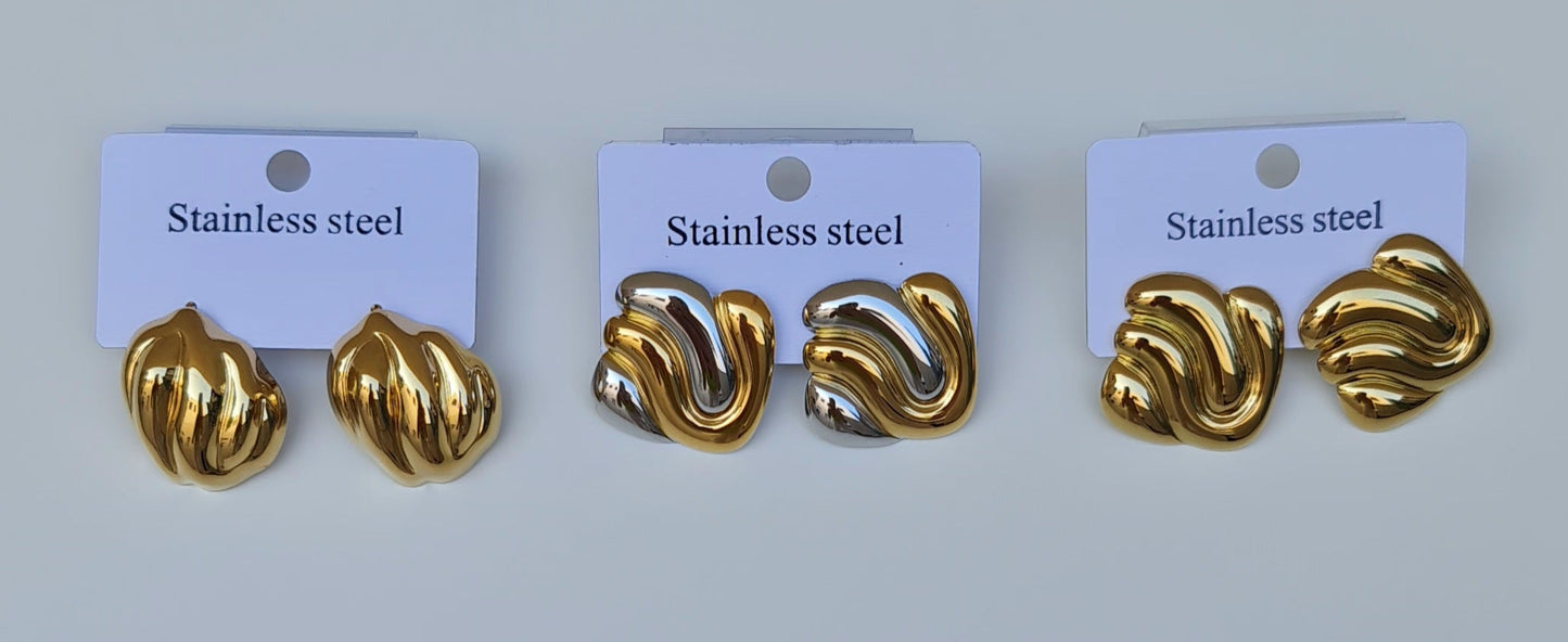 Σκουλαρίκια από Ανοξείδωτο Ατσάλι με 18K PVD Επιχρύσωση