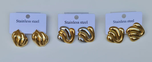 Σκουλαρίκια από Ανοξείδωτο Ατσάλι με 18K PVD Επιχρύσωση