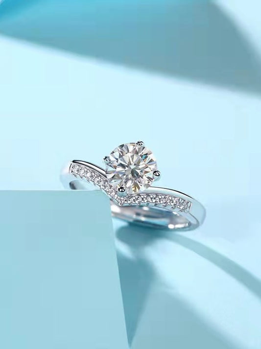 925 Sterling Silver Moissanite Ring